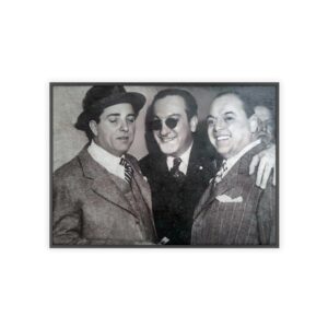 Carlos Di Sarli with Ignacio Corsini and Francisco Canaro, Argentine Tango Maestro, Tango Wall Art, Milonga Decor, Gift for Tango Lovers, Classic Black & White Photography, Vintage-Inspired Wooden Frame Poster