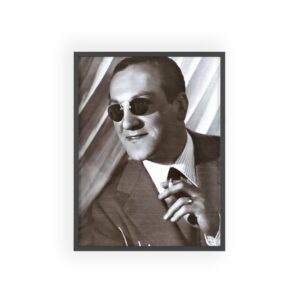 Carlos Di Sarli With Cigarette, Argentine Tango Maestro, Tango Wall Art, Milonga Décor, Gift for Tango Lovers, Classic Black and White Photography, Vintage-Inspired Wooden Frame Poster.