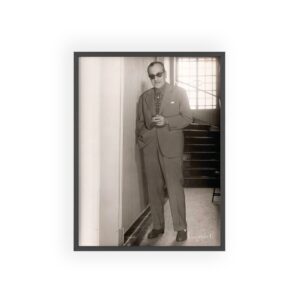 Carlos Di Sarli Standing Up Relaxed, Argentine Tango Maestro, Tango Wall Art, Milonga Décor, Gift for Tango Lovers, Classic Black and White Photography, Vintage-Inspired Wooden Frame Poster.