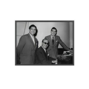 Carlos Di Sarli with Argentino Ledesma and Rodolfo Galé, Argentine Tango Maestro, Tango Wall Art, Milonga Decor, Gift for Tango Lovers, Classic Black & White Photography, Vintage-Inspired Wooden Frame Poster